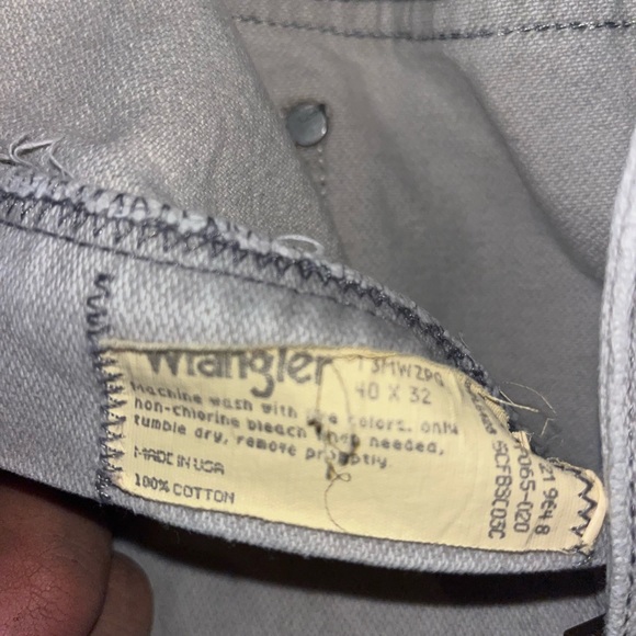 Vintage wrangler light washed jeans made in USA size 40x32 13mwz - Picture 3 of 5